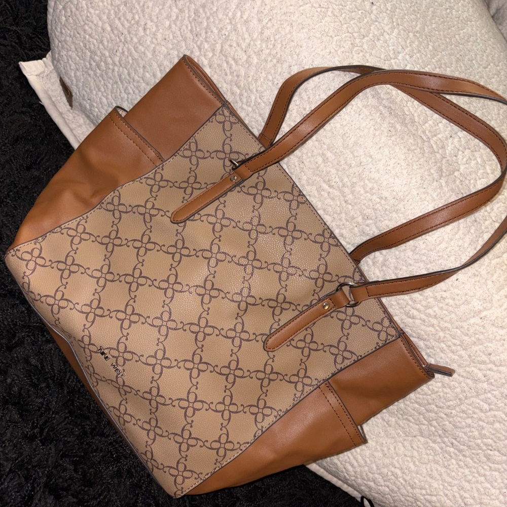 Nine West Tan and Brown Patterned Shoulder Bag